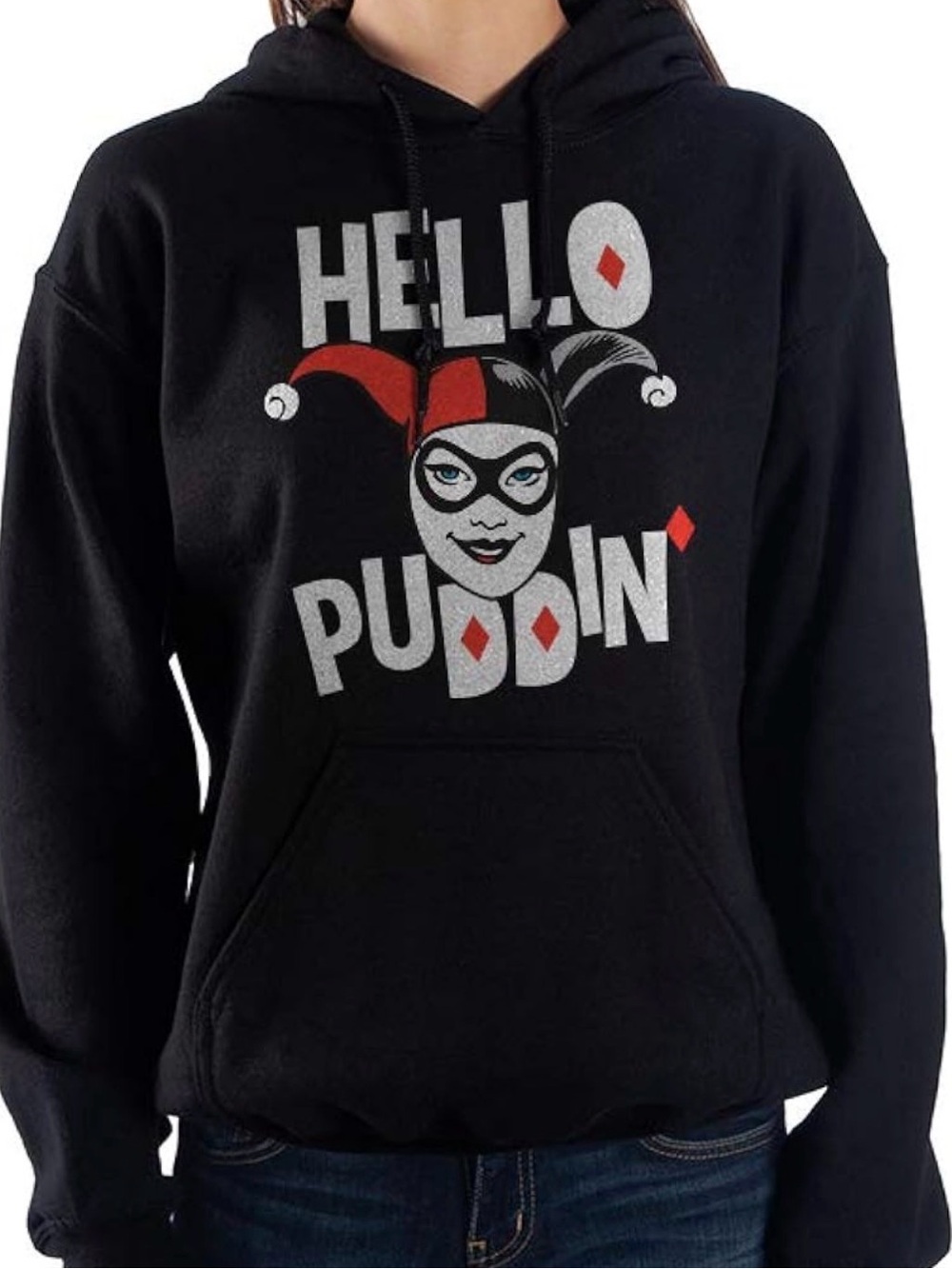 DC Comics Harley Quinn Hoodie Sweatshirt Women's Size Large New.